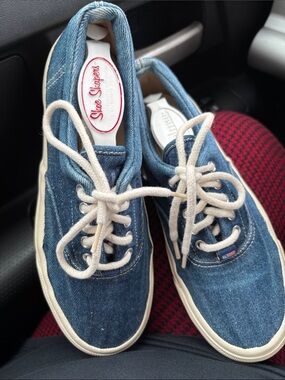 Polo by Ralph Lauren Denim Low-Top Sneakers - Blue & White